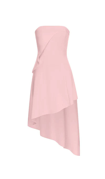 Vestido de fiesta irregular sin mangas de corte alto y bajo